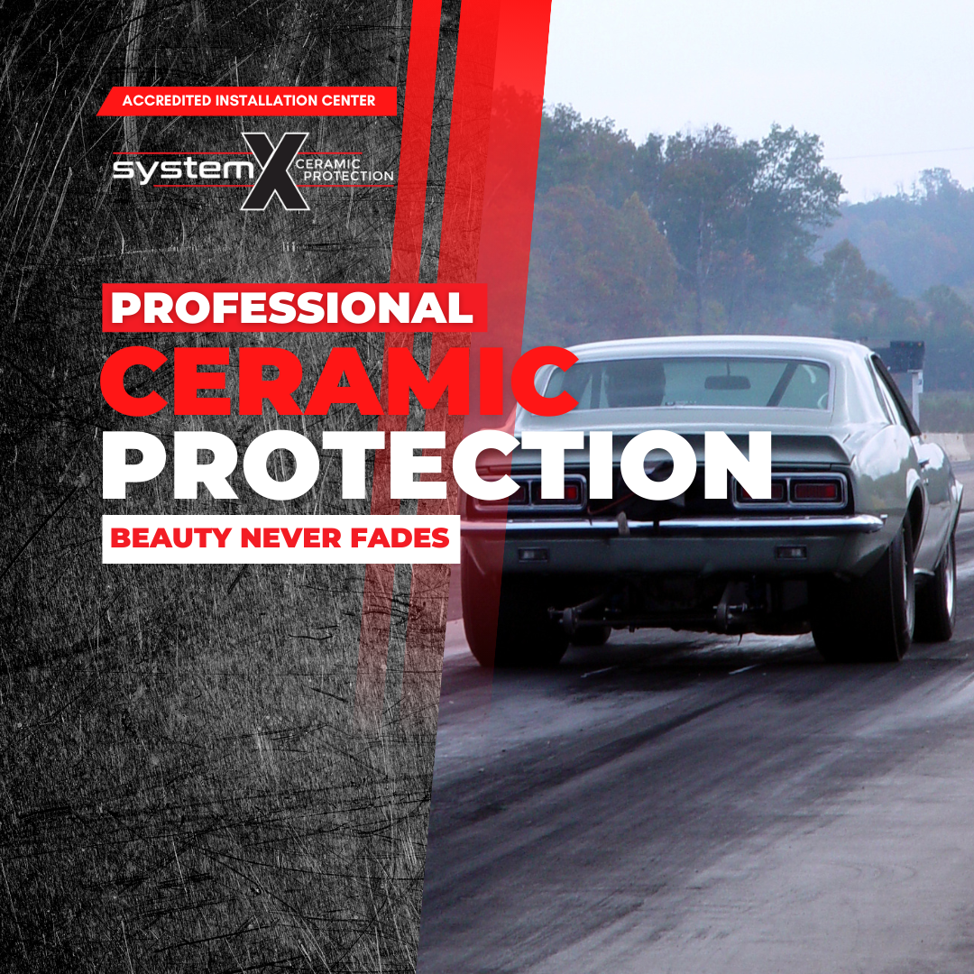 System X ceramic protection promotion featuring a classic car